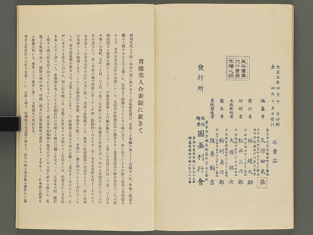 Seiro bijin awase sugata kagami (Ingai) by Kitao Shigemasa / BJ344-694