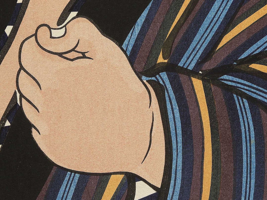 Kitanoumi Chiyonofuji from the series Nishiki-e of the Grand Sumo Tournament in Modern Times by Kinoshita Daimon, (Large print size) / BJ355-845