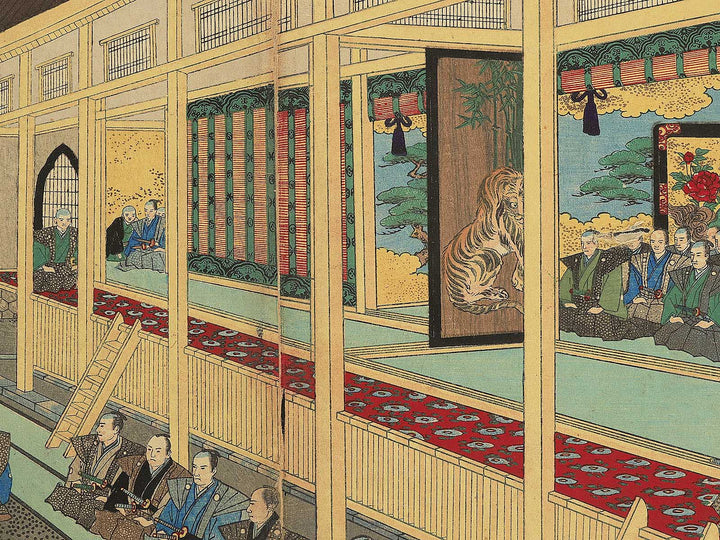 Public Viewing of Noh Performance on an Auspicious Day from the series Onko higashi no hana by Yoshu Chikanobu / BJ342-377