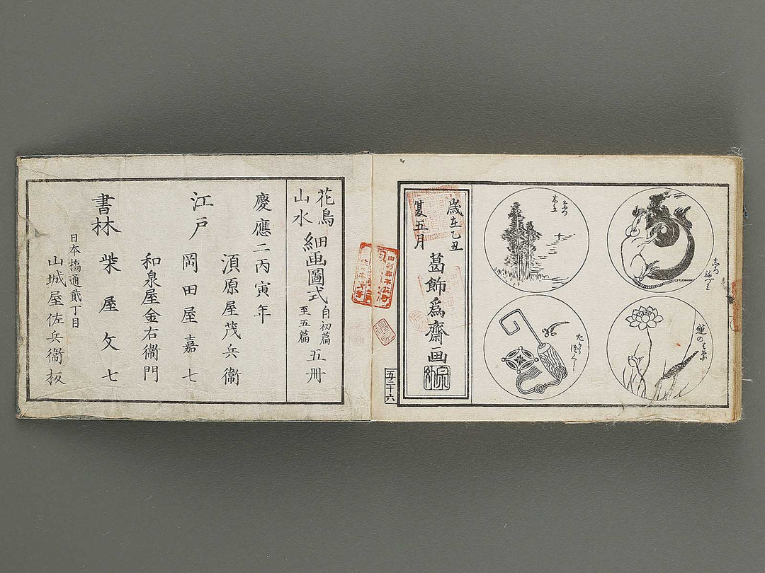 Kacho sansui zushiki Volume 5 by Katsushika Isai / BJ341-607