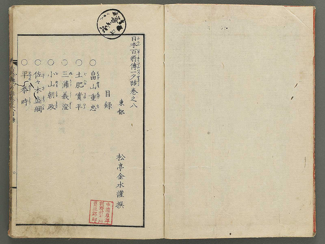 Nihon hyakushoden issekiwa Volume 8 by Yanagawa Shigenobu / BJ348-817