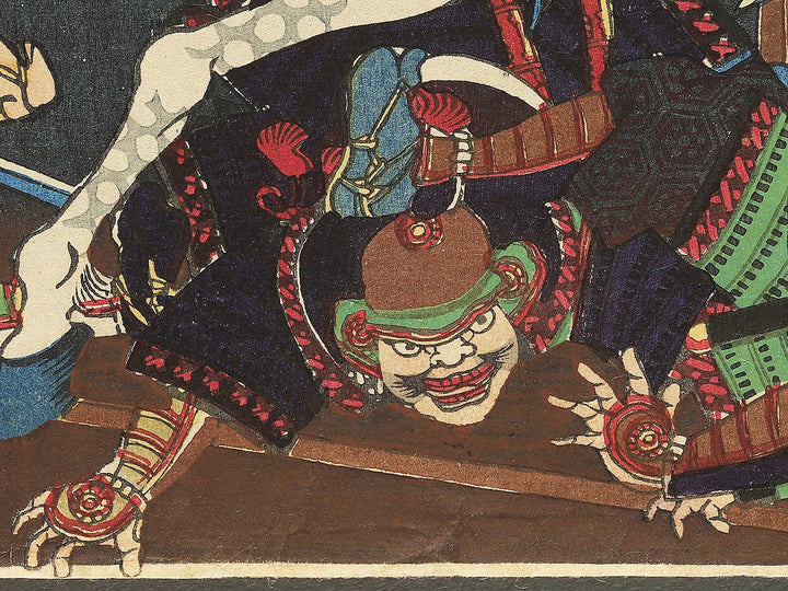 Hodenka shikoku zeme Kato Kiyomasa Chosokabe Nobuchika yusen ikkiuchi no zu by Utagawa Yoshitora / BJ355-418