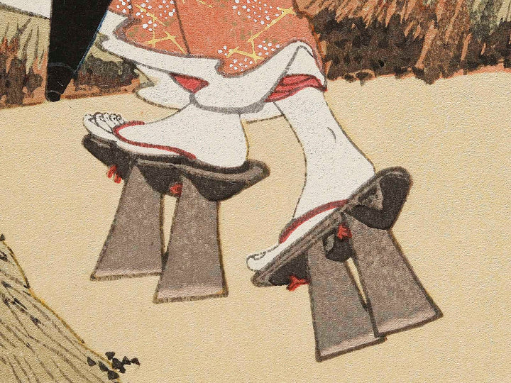 A beautiful woman standing beside the willow by Katsushika Hokusai, (Large print size) / BJ327-593