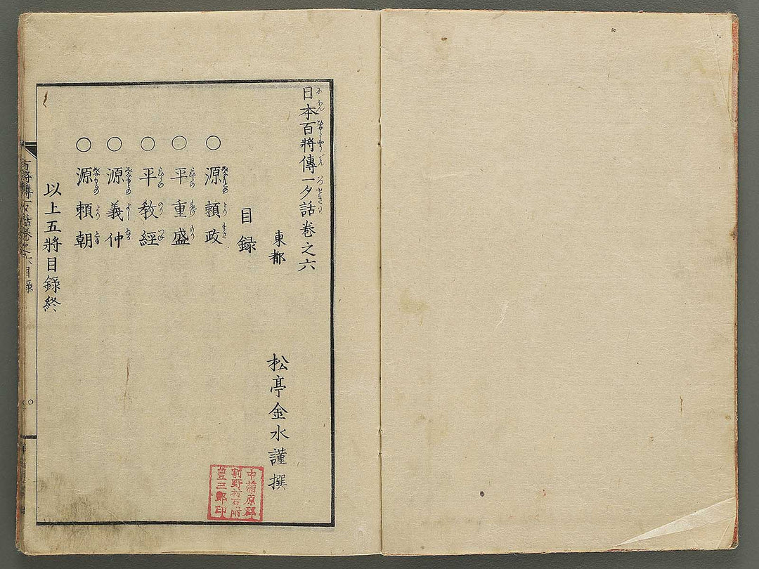 Nihon hyakushoden issekiwa Volume 6 by Yanagawa Shigenobu / BJ348-803