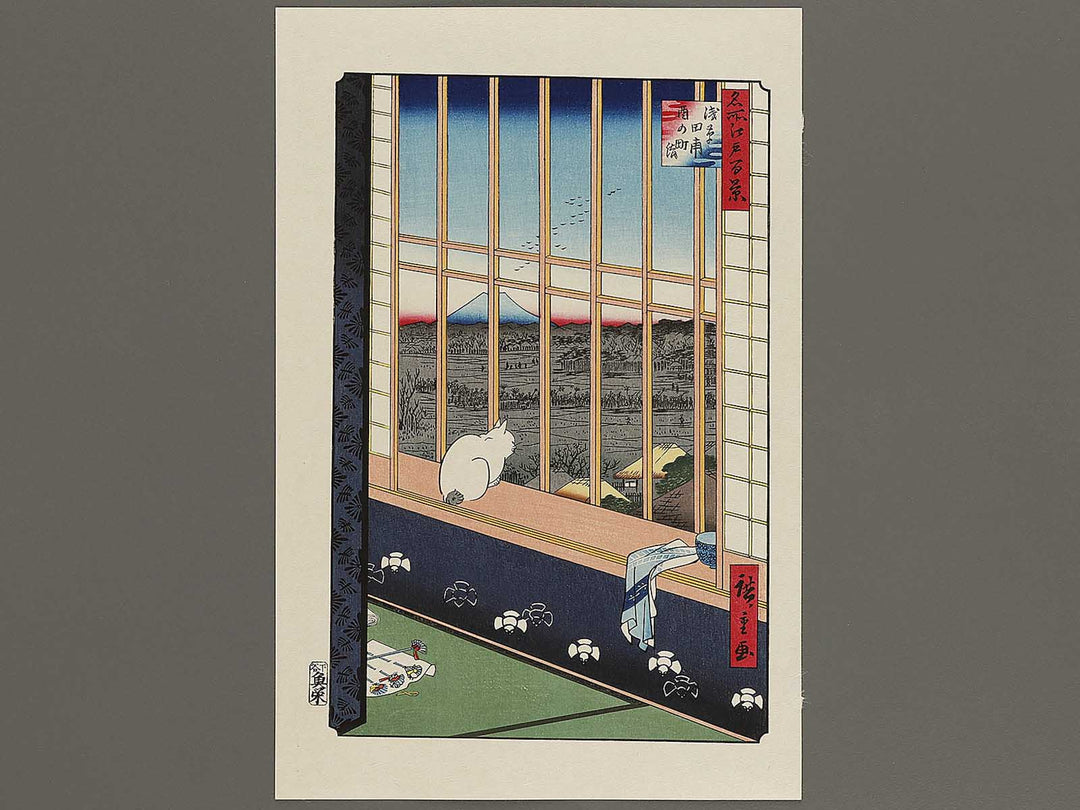 Asakusa rice fields and Torinomachi Festival from the series One Hundred Famous Views of Edo by Utagawa Hiroshige, (Large print size) / BJ337-183