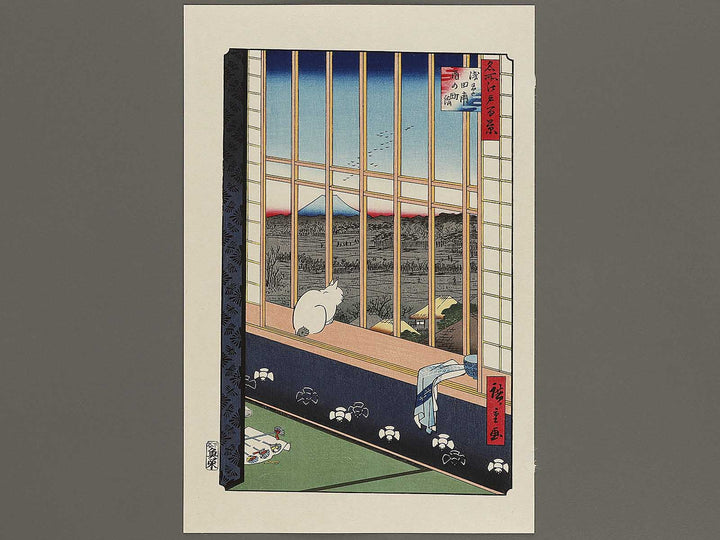 Asakusa rice fields and Torinomachi Festival from the series One Hundred Famous Views of Edo by Utagawa Hiroshige, (Large print size) / BJ337-183