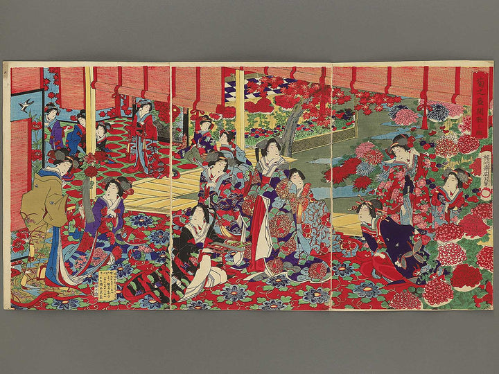 Kiku no sakari kaika no nigiwai by Yoshu Chikanobu / BJ345-373