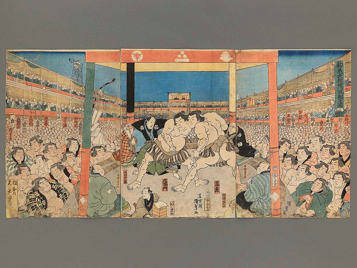 Kanjin ozumo torikumi no zu by Utagawa Kunisada(Toyokuni III) / BJ347-011