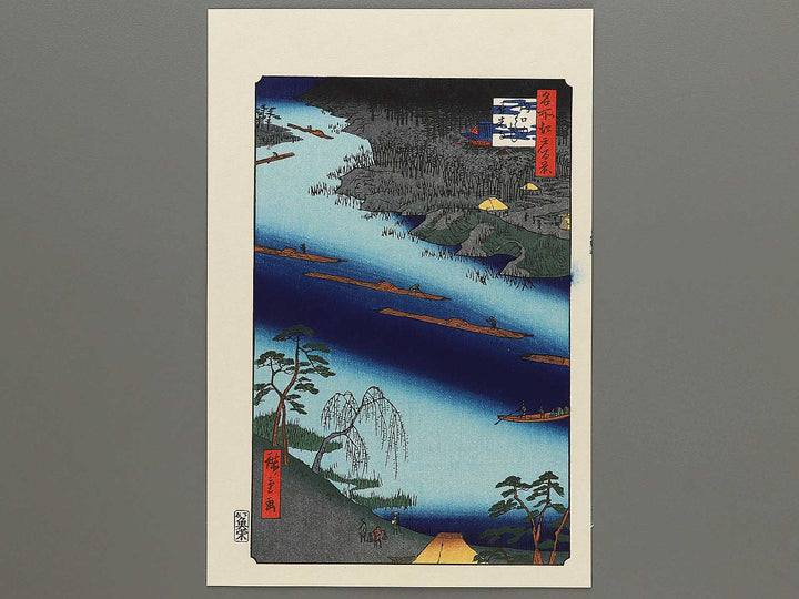 The Kawaguchi Ferry and Zenkoji Temple from the series One Hundred Famous Views of Edo by Utagawa Hiroshige, (Large print size) / BJ297-003