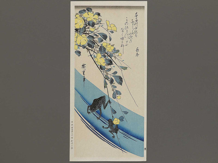 Japanese mountain rose and frog by Utagawa Hiroshige, (Medium print size) / BJ328-069