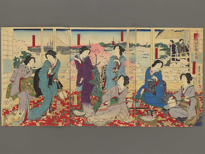 Makurahashi Yaomatsu rojo no zu by Toyohara Kunichika / BJ350-602