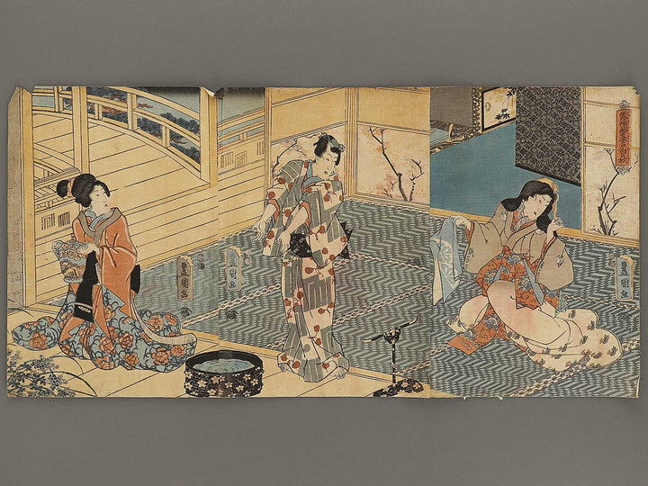 Tsuyu fukumu tsumado no shirahagi by Utagawa Kunisada(Toyokuni III) / BJ328-552