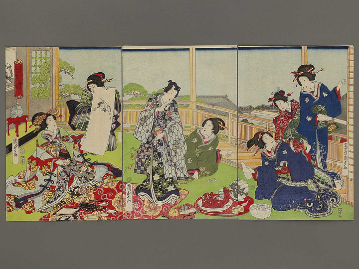 Yanagibashi Yokokawa from the series Genji mitate umegae by Utagawa Kunisada II / BJ333-354