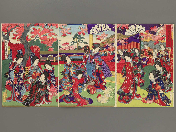Miyako no haru tori awase no zu by Yoshu Chikanobu / BJ353-003