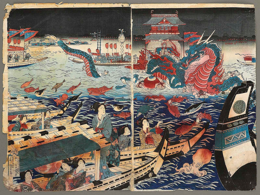 Ryogoku suijinsai yusuzumi no kei by Yoshu Chikanobu / BJ324-135