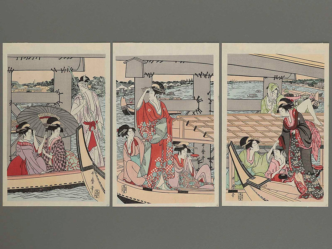 Hashi shita from the series Ryogoku bashi joge by Kitagawa Utamaro, (Small print size) / BJ235-949