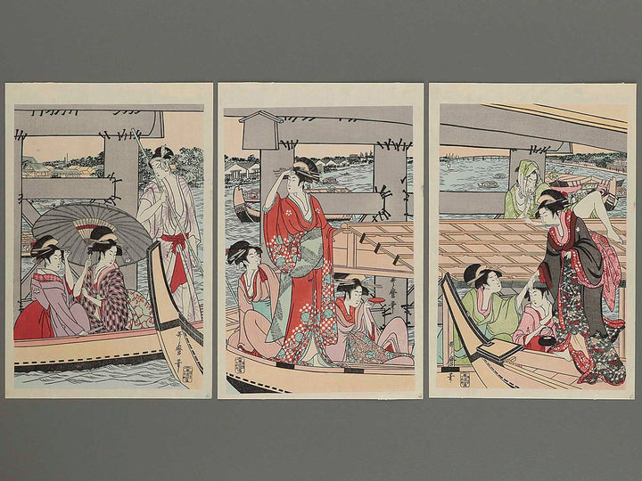 Hashi shita from the series Ryogoku bashi joge by Kitagawa Utamaro, (Small print size) / BJ235-949
