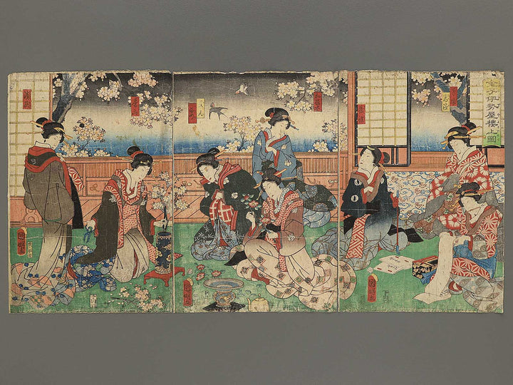 Kaneko Iseya nikai no zu by Utagawa Kuniaki / BJ342-384