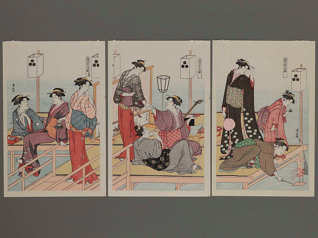 Shijo gawara yusuzumi no tei by Torii Kiyonaga, (Small print size) / BJ235-837