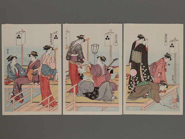 Shijo gawara yusuzumi no tei by Torii Kiyonaga, (Small print size) / BJ235-837