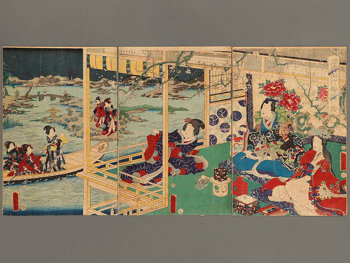 Ume  from the series Genji shochikubai no uchi by Utagawa Kunisada II / BJ341-355