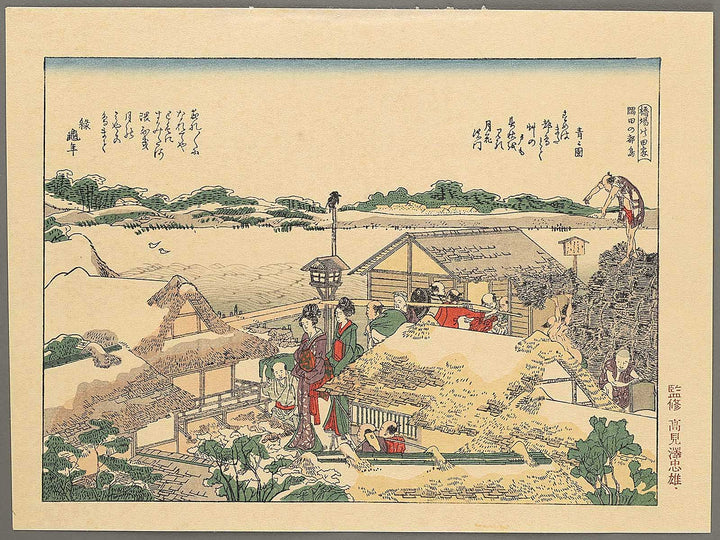 A picnic scenery in the Edo Surburbs from the series Ehon Sumidagawa ryogan ichiran by Katsushika Hokusai, (Medium print size) / BJ307-412