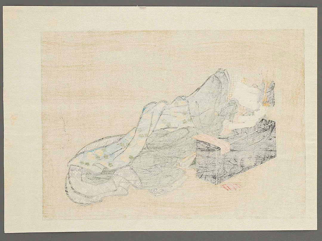 A pensive looking tipsy bell by Katsushika Hokusai, (Medium print size) / BJ321-867