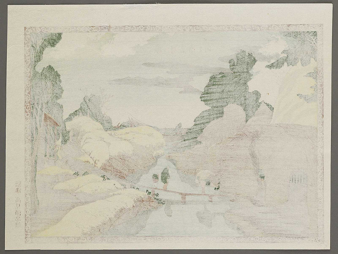 A scenery on the Taki-no-kawa River by Katsushika Hokusai, (Medium print size) / BJ315-581