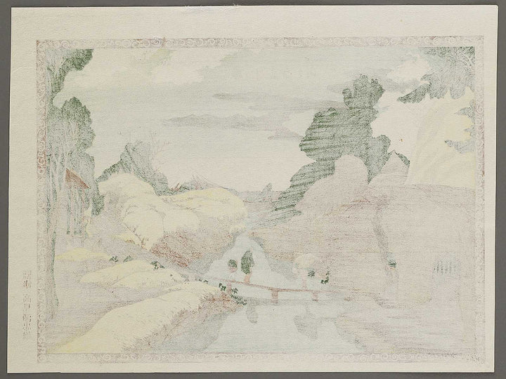 A scenery on the Taki-no-kawa River by Katsushika Hokusai, (Medium print size) / BJ315-581