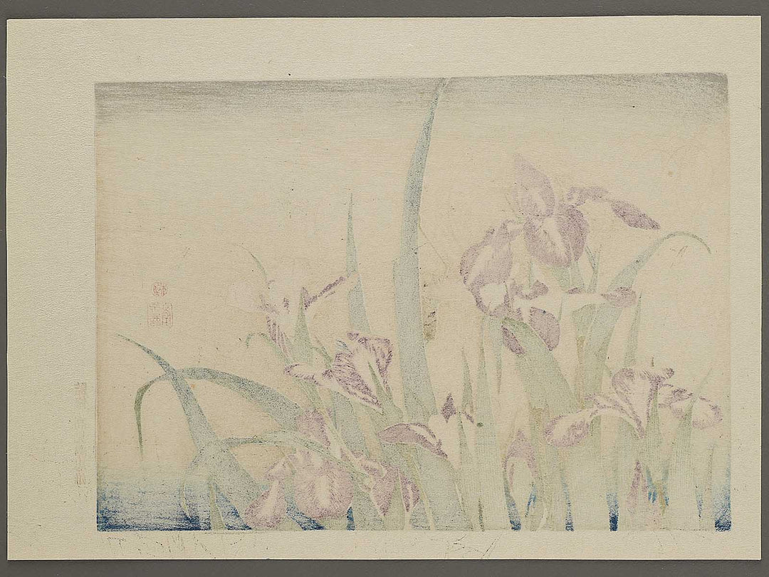 Iris and Grasshopper by Katsushika Hokusai, (Medium print size) / BJ327-432