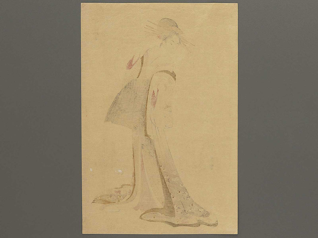 Takigawa of the  giya Brothel: The First Reception Room Appointment of the New Year from the series the series A Comparison of Selected Beauties of the Pleasure Quarters by Chobunsai Eishi, (Large print size) / BJ350-385