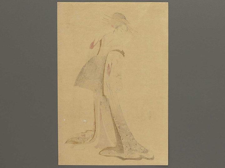 Takigawa of the  giya Brothel: The First Reception Room Appointment of the New Year from the series the series A Comparison of Selected Beauties of the Pleasure Quarters by Chobunsai Eishi, (Large print size) / BJ350-385
