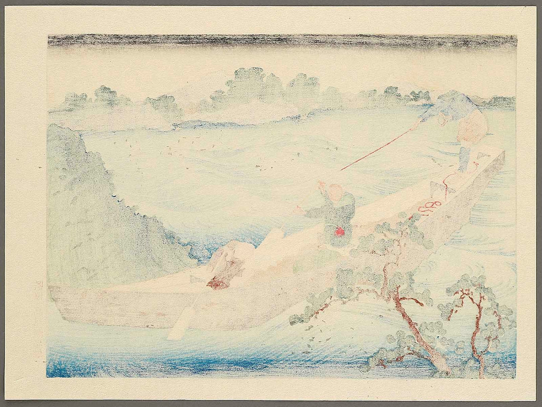 Mt.Fuji from the lake Suwa with Mt.Yatsugatake for a foreground from the series Fugaku hyakkei by Katsushika Hokusai, (Medium print size) / BJ319-662