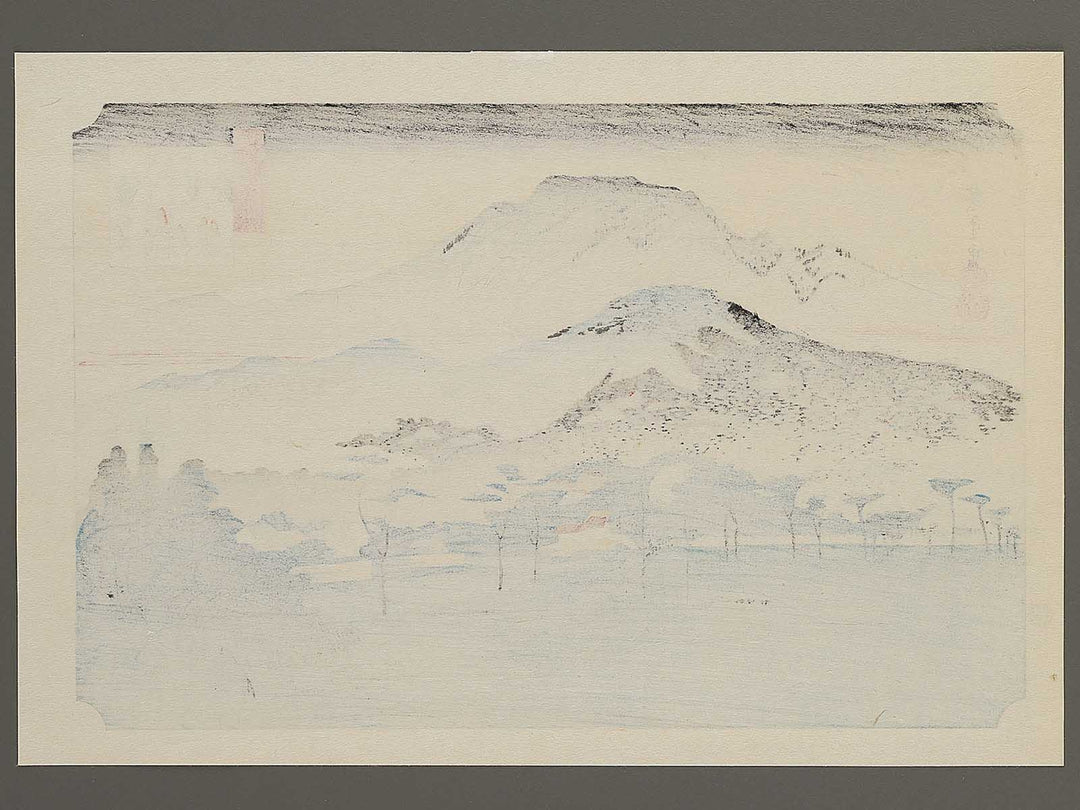 Evening bell at Miidera from the series Eight Views of Omi by Utagawa Hiroshige, (Medium print size) / BJ352-247