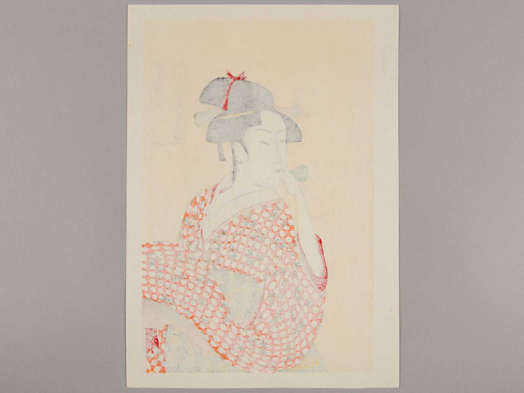 Young Woman Blowing a Popen (glass noisemaker) from the series Ten Classes of WomenÕs Physiognomy by Kitagawa Utamaro, (Medium print size) / BJ244-496