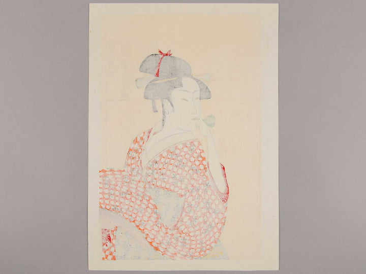 Young Woman Blowing a Popen (glass noisemaker) from the series Ten Classes of WomenÕs Physiognomy by Kitagawa Utamaro, (Medium print size) / BJ244-496