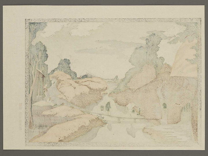 A scenery on the Taki-no-kawa River by Katsushika Hokusai, (Medium print size) / BJ319-508