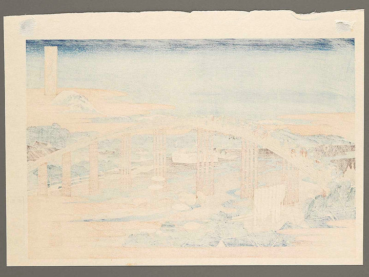 Tokaido okazaki yahagi no hashi from the series Shokoku meisho kiran by Katsushika Hokusai, (Large print size) / BJ320-572