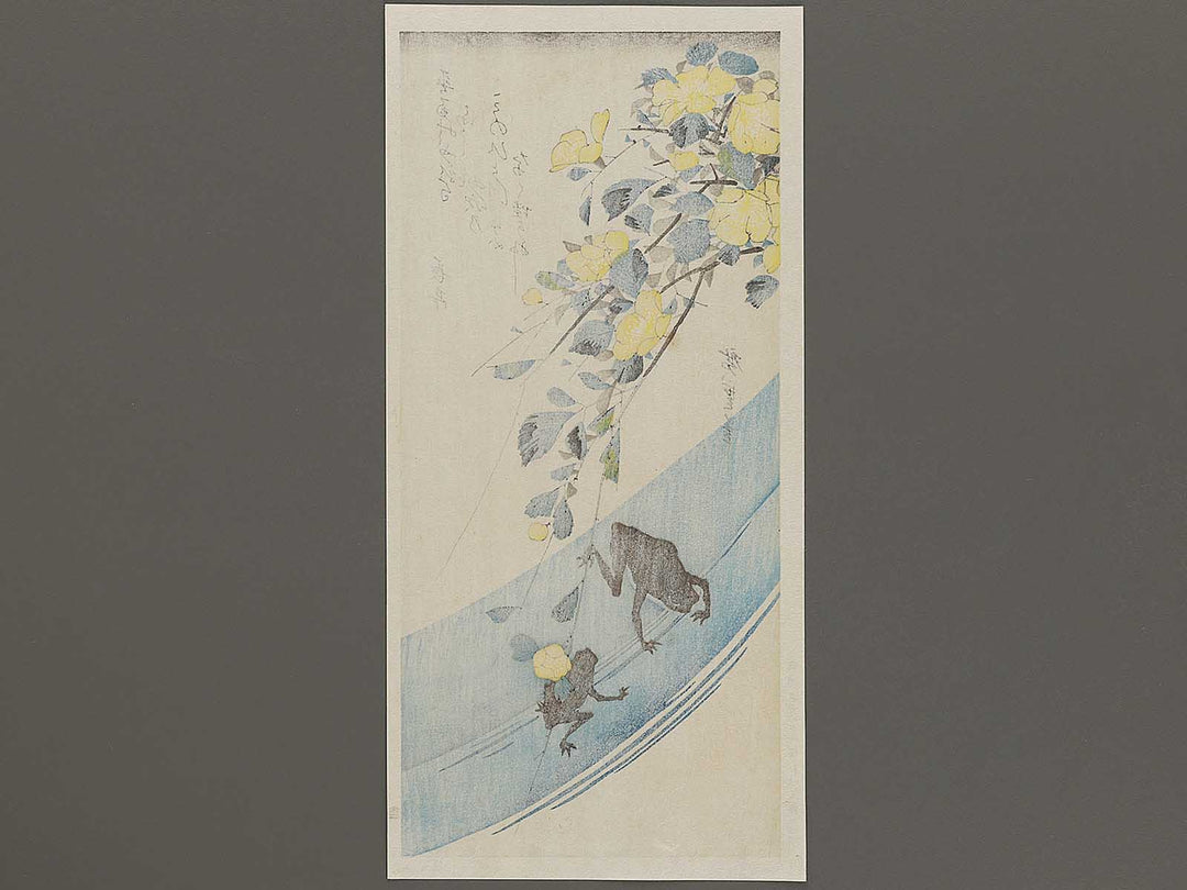 Japanese mountain rose and frog by Utagawa Hiroshige, (Medium print size) / BJ328-069