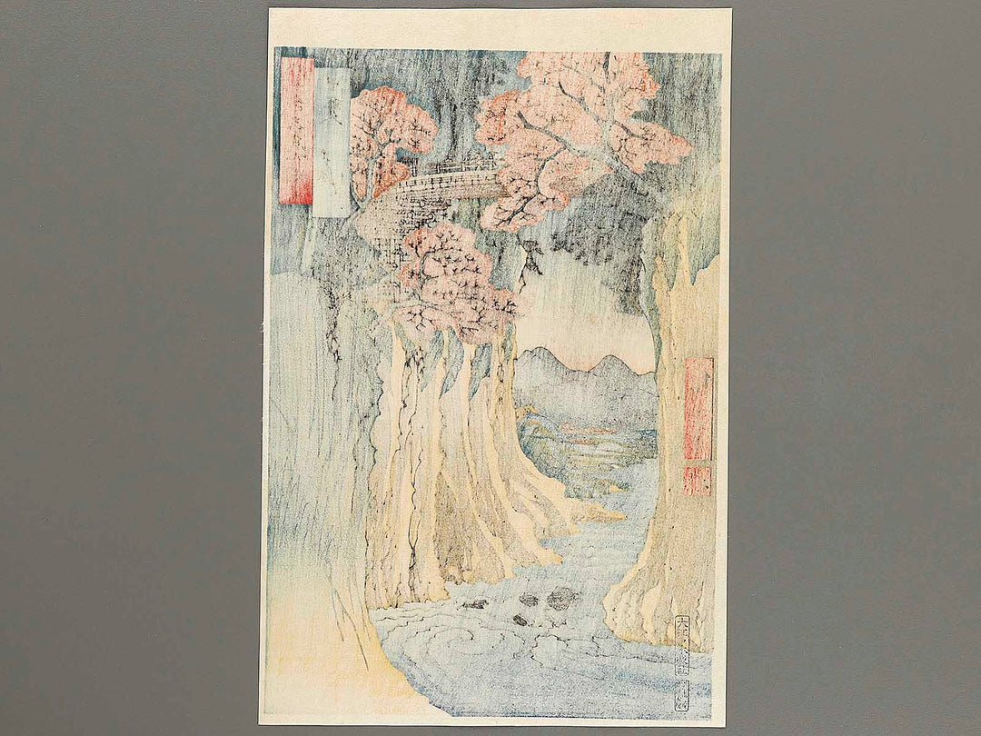 Monkey Bridge from the series Famous Views of the Sixty-odd Provinces by Utagawa Hiroshige, (Large print size) / BJ322-861