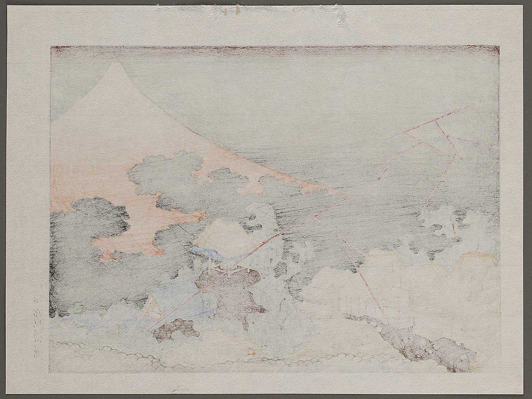 Fuji in a Thunderstorm from the series One Hundred Views of Mount Fuji by Katsushika Hokusai, (Medium print size) / BJ321-762