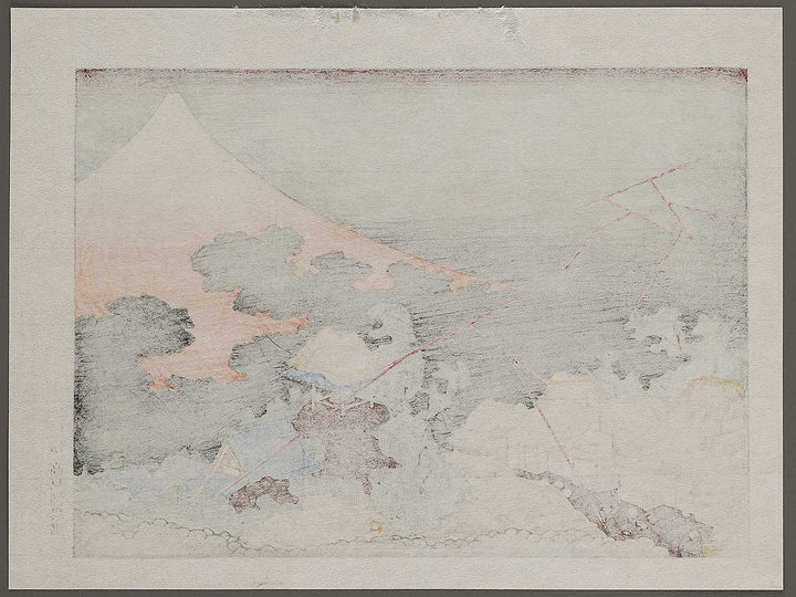 Fuji in a Thunderstorm from the series One Hundred Views of Mount Fuji by Katsushika Hokusai, (Medium print size) / BJ321-762