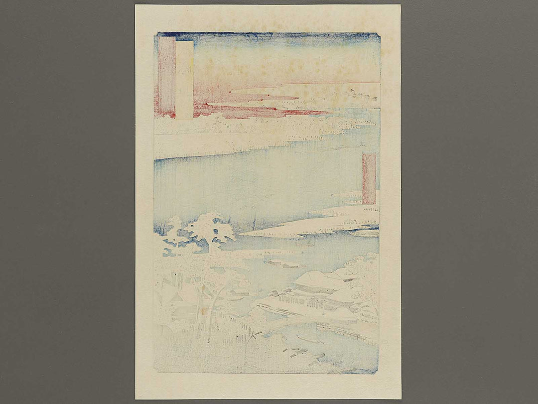 Sumida River, Snowy Morning  from the series Famous Views of the Sixty-odd Provinces by Utagawa Hiroshige, (Large print size) / BJ334-467