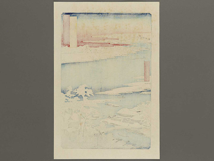 Sumida River, Snowy Morning  from the series Famous Views of the Sixty-odd Provinces by Utagawa Hiroshige, (Large print size) / BJ334-467