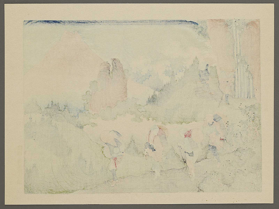 Mt. Fuji seen from a mountain-path near Taisekiji from the series One Hundred Views of Mount Fuji by Katsushika Hokusai, (Medium print size) / BJ327-523