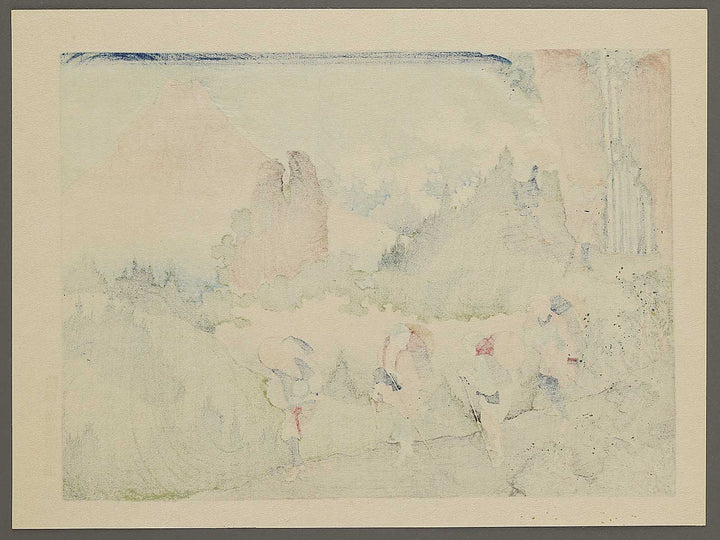 Mt. Fuji seen from a mountain-path near Taisekiji from the series One Hundred Views of Mount Fuji by Katsushika Hokusai, (Medium print size) / BJ327-523