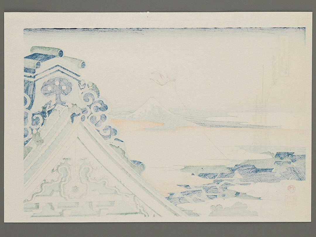 Honganji Temple at Asakusa in Edo from the series Thirty-six Views of Mount Fuji by Katsushika Hokusai, (Medium print size) / BJ303-933
