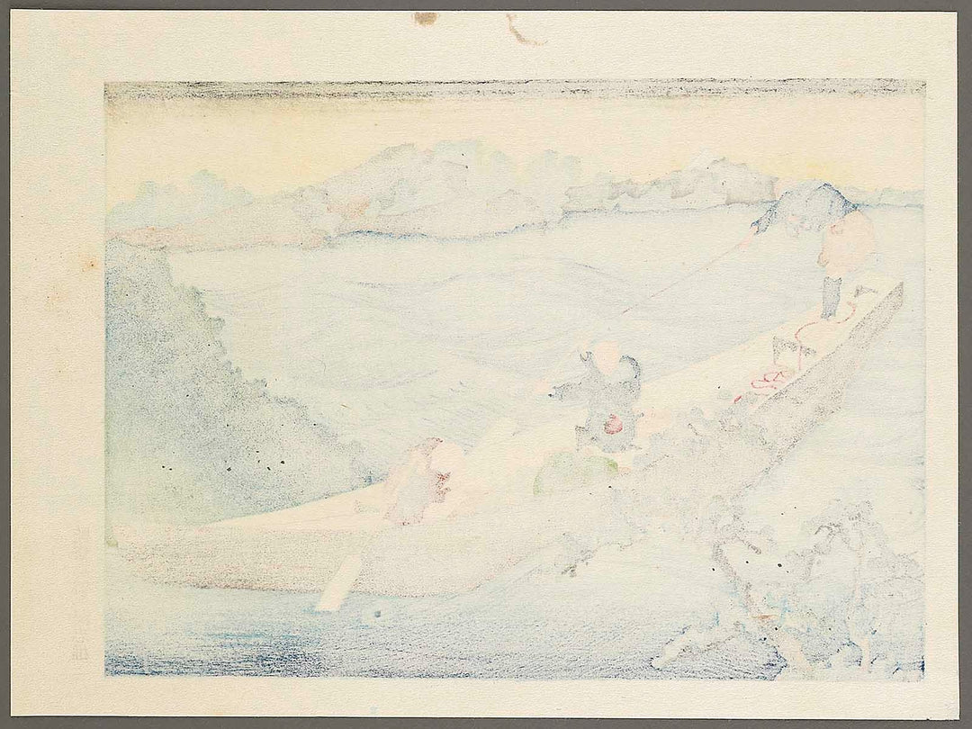 Mt.Fuji from the lake Suwa with Mt.Yatsugatake for a foreground from the series Fugaku hyakkei by Katsushika Hokusai, (Medium print size) / BJ321-874