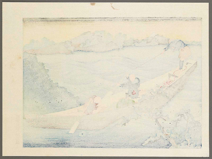 Mt.Fuji from the lake Suwa with Mt.Yatsugatake for a foreground from the series Fugaku hyakkei by Katsushika Hokusai, (Medium print size) / BJ321-874