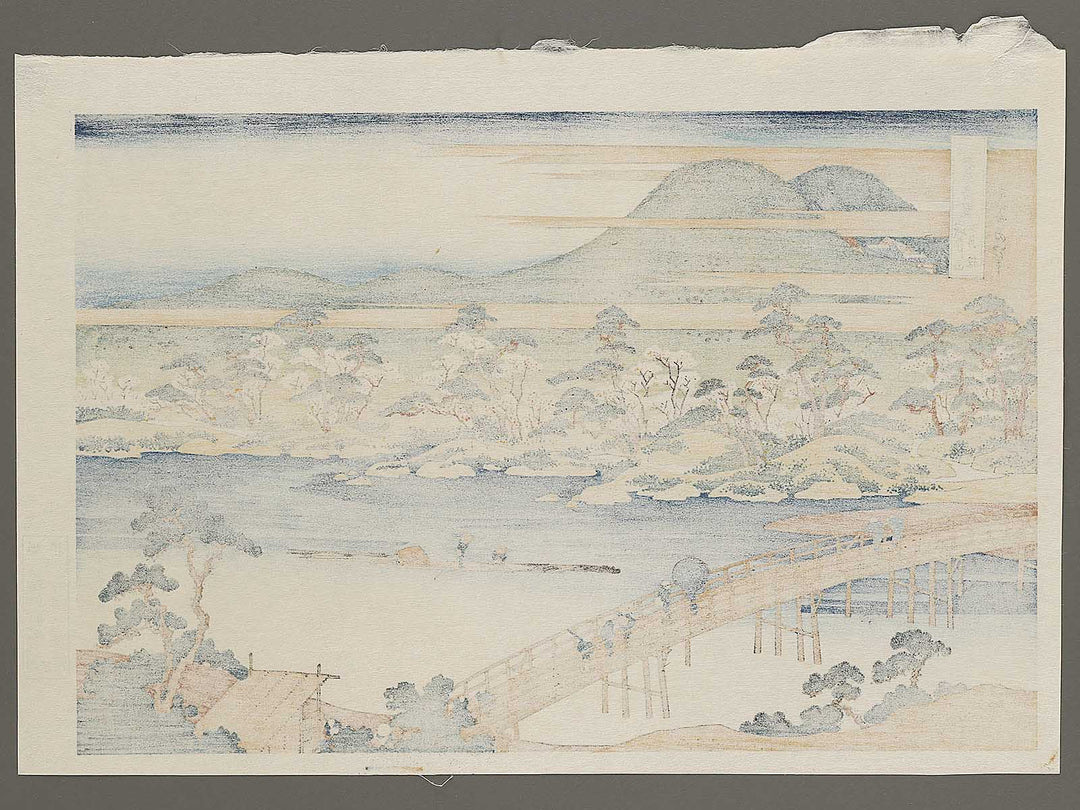 Yamashiro arashiyama togetsukyo from the series Shokoku meisho kiran by Katsushika Hokusai, (Large print size) / BJ320-614